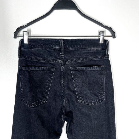 Mother Superior Sz 25 The Scrapper Cuff Ankle Fray Blackwashed Jeans - Picture 5 of 12